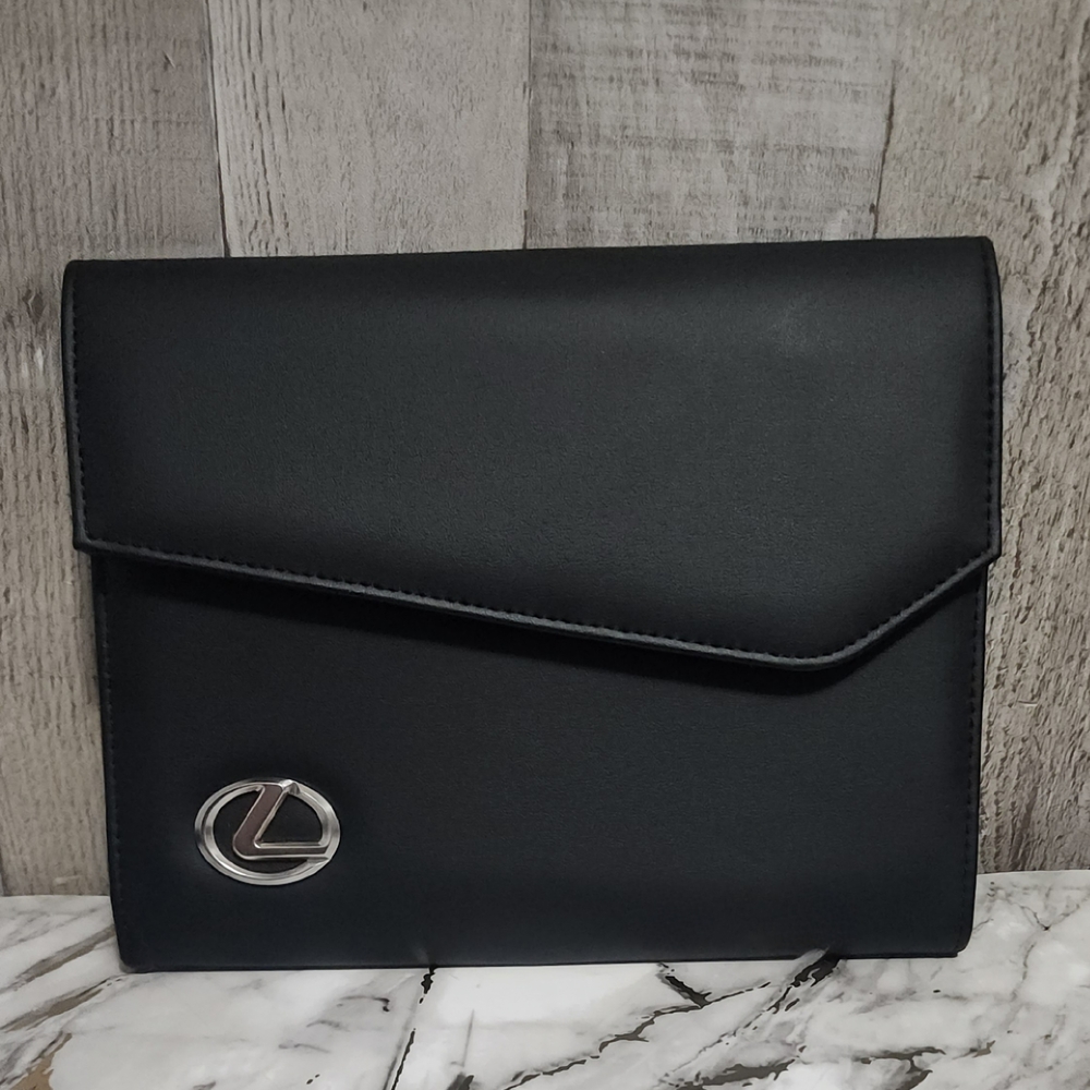 NWOT Lexus Car Document Holder Black Protective Case with Silver Lexus Emblem